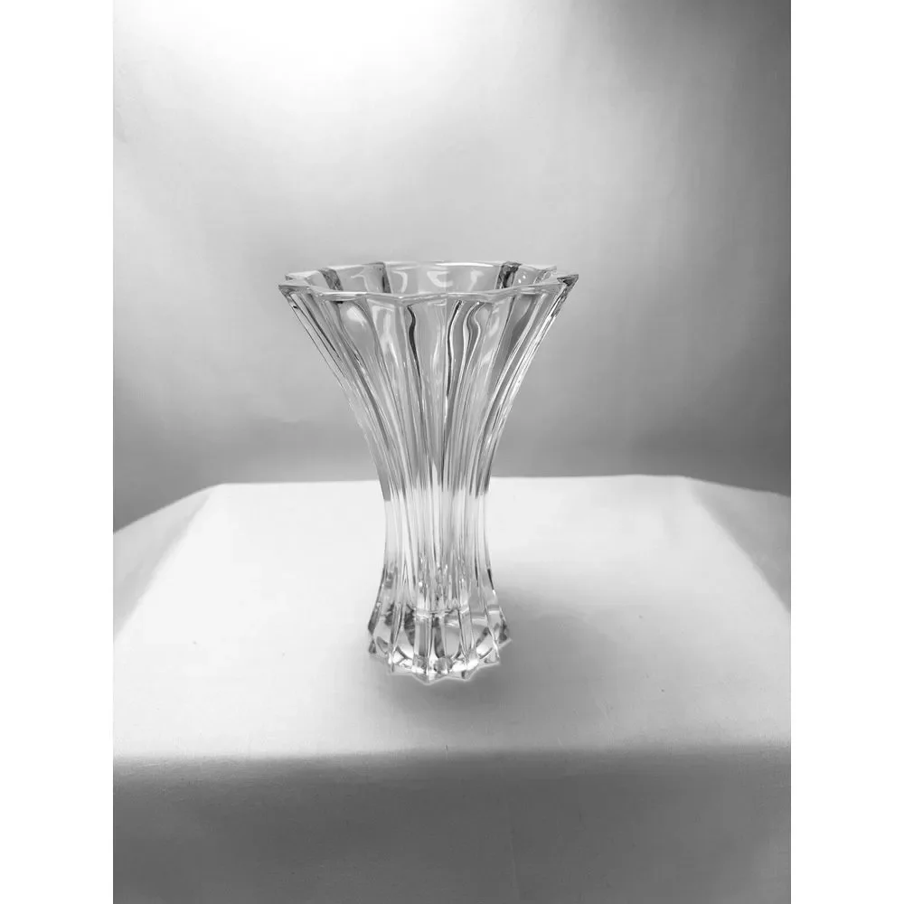 Riedel Accents Vivant Tyrol Crystal Fluted Vase Germany Signed Heavy 7